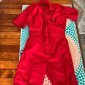 Dickies short sleeve coverall jumpsuit red